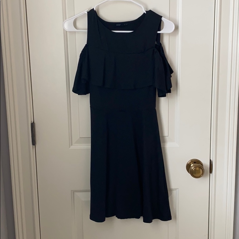 black ruffle dress